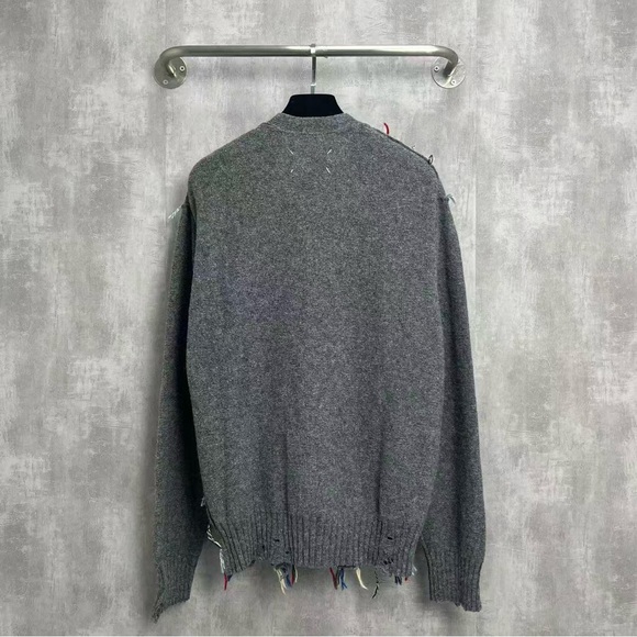 Authentic MM6 Maison Martin Margiela Gray Textured Cardigan - Picture 3 of 4